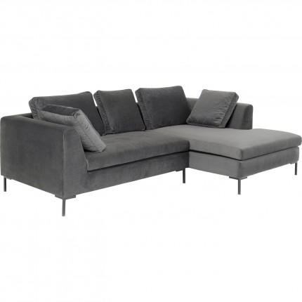 Corner Sofa Gianna Small Velvet Grey Right Kare Design