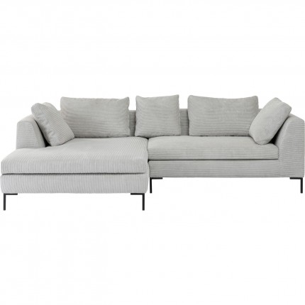 Corner Sofa Gianna Cord grey Left Kare Design