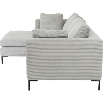 Corner Sofa Gianna Cord grey Left Kare Design