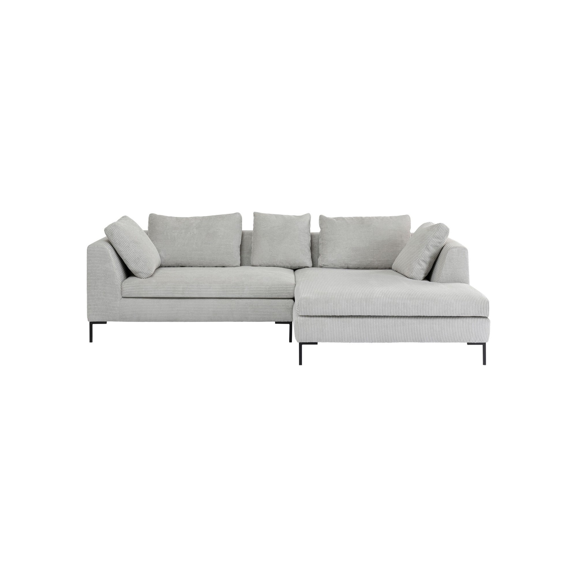 Corner Sofa Gianni Cord Grey Right