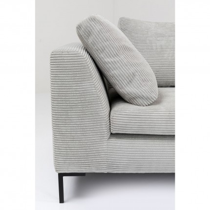 Corner Sofa Gianna Cord Grey Right Kare Design