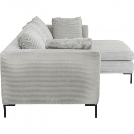 Corner Sofa Gianna Cord Grey Right Kare Design